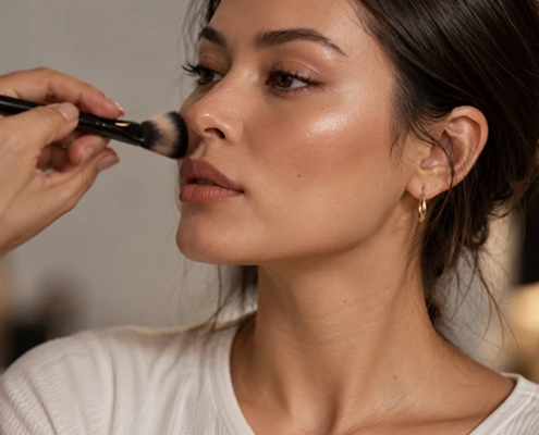 makeupartistutbildning sminka modell
