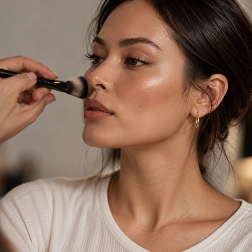 makeupartistutbildning sminka modell
